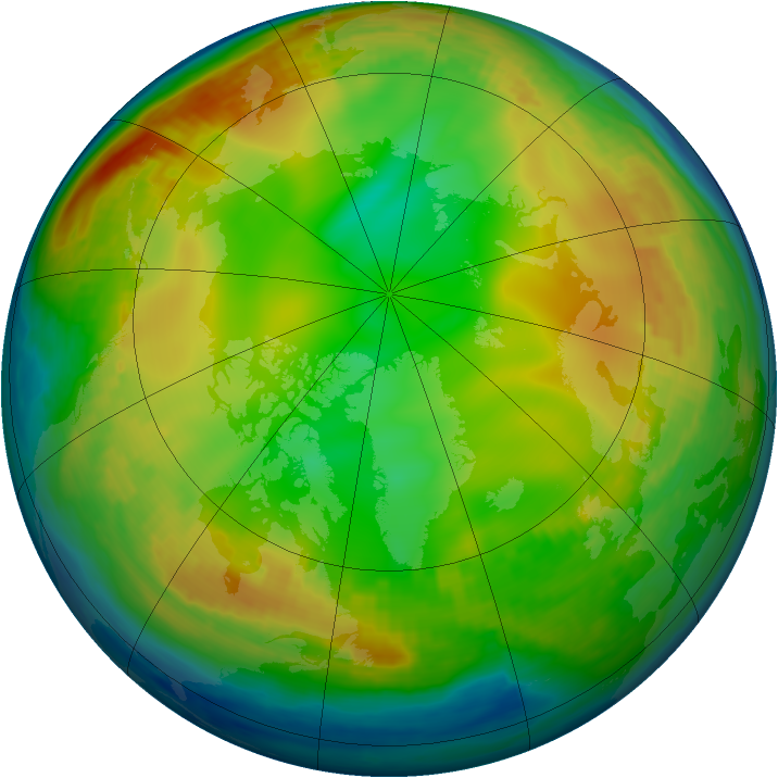 Arctic ozone map for 24 December 2000